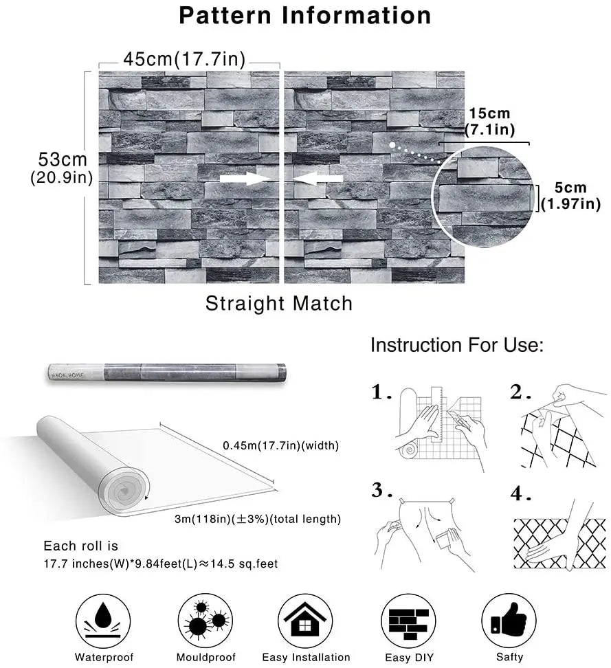 Kiviseina imitatsiooniga peel&stick isekleepuv tapeet – ShopPoint24 Kiviseina imitatsiooniga peel&stick isekleepuv tapeet