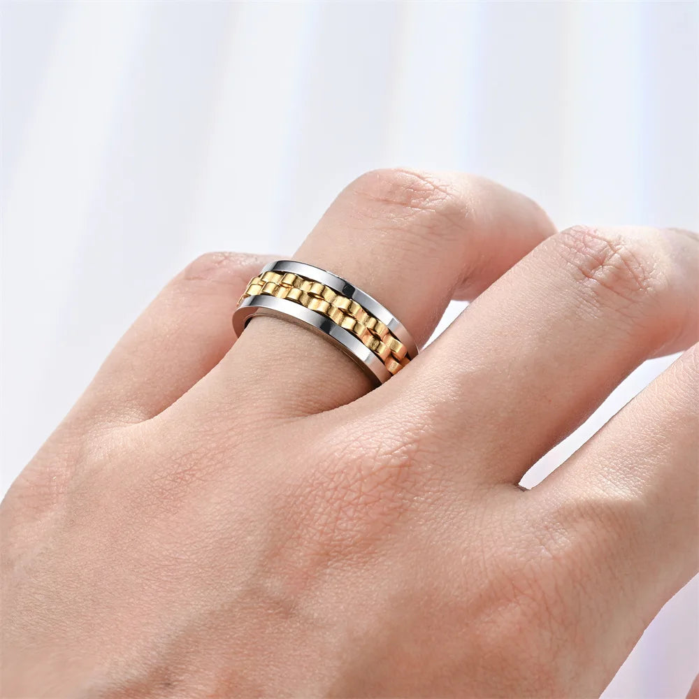 Spinning Fidget Anti Stress Stainless Steel Ring