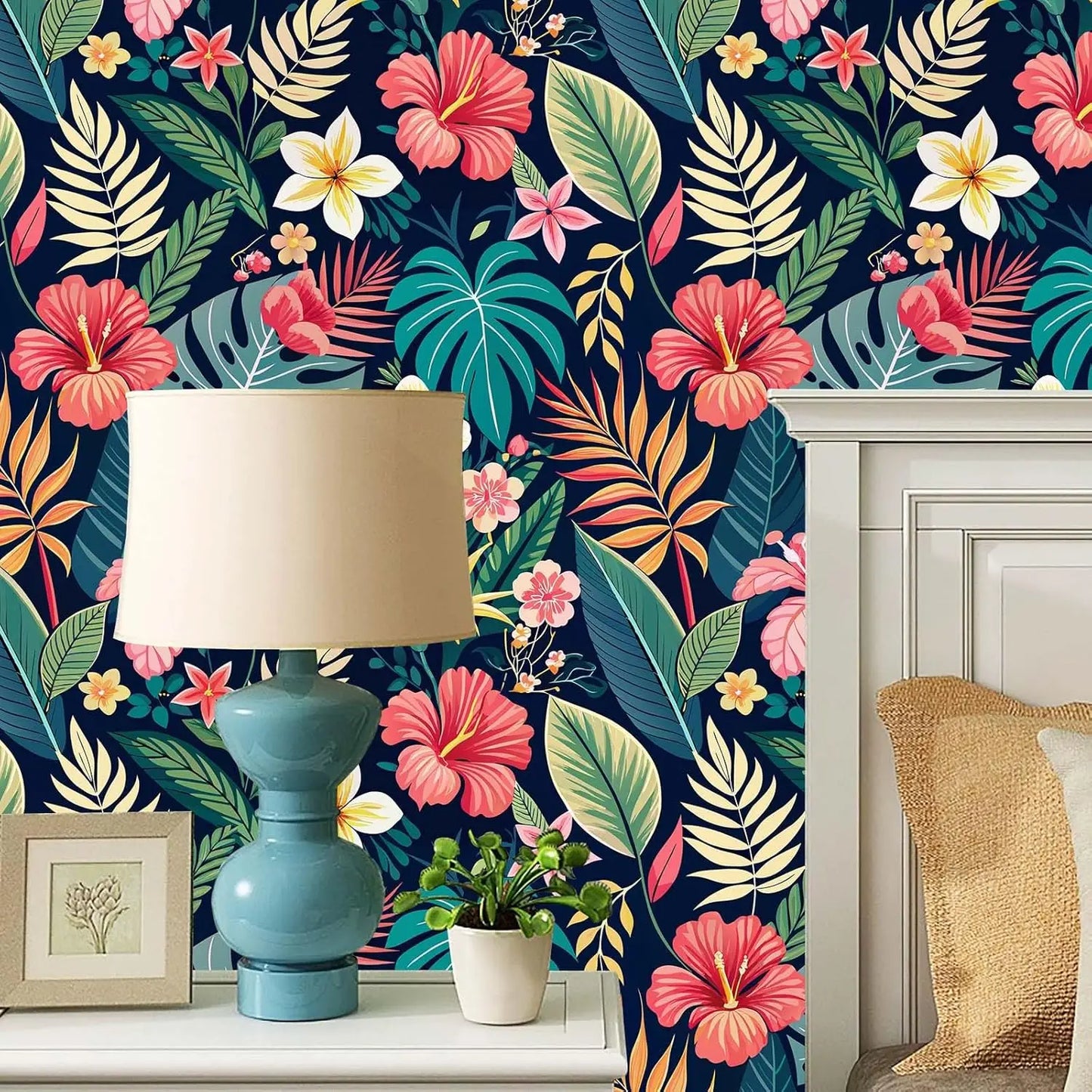 Peel & Stick tapeet troopilise palmilehe mustriga – ShopPoint24 Peel & Stick tapeet troopilise palmilehe mustriga