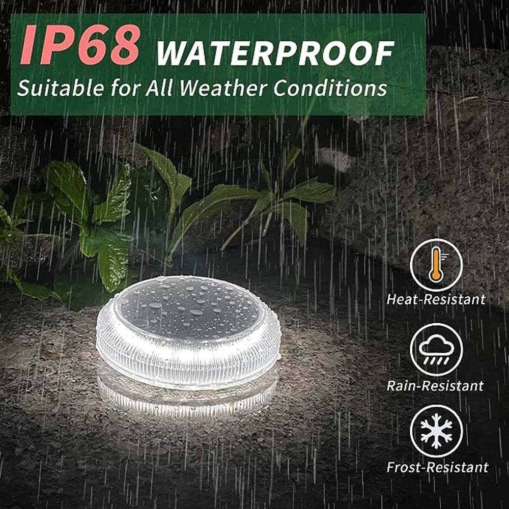 Solar powered Outdoor LED Garden Lights Auto On/Off Waterproof IP68