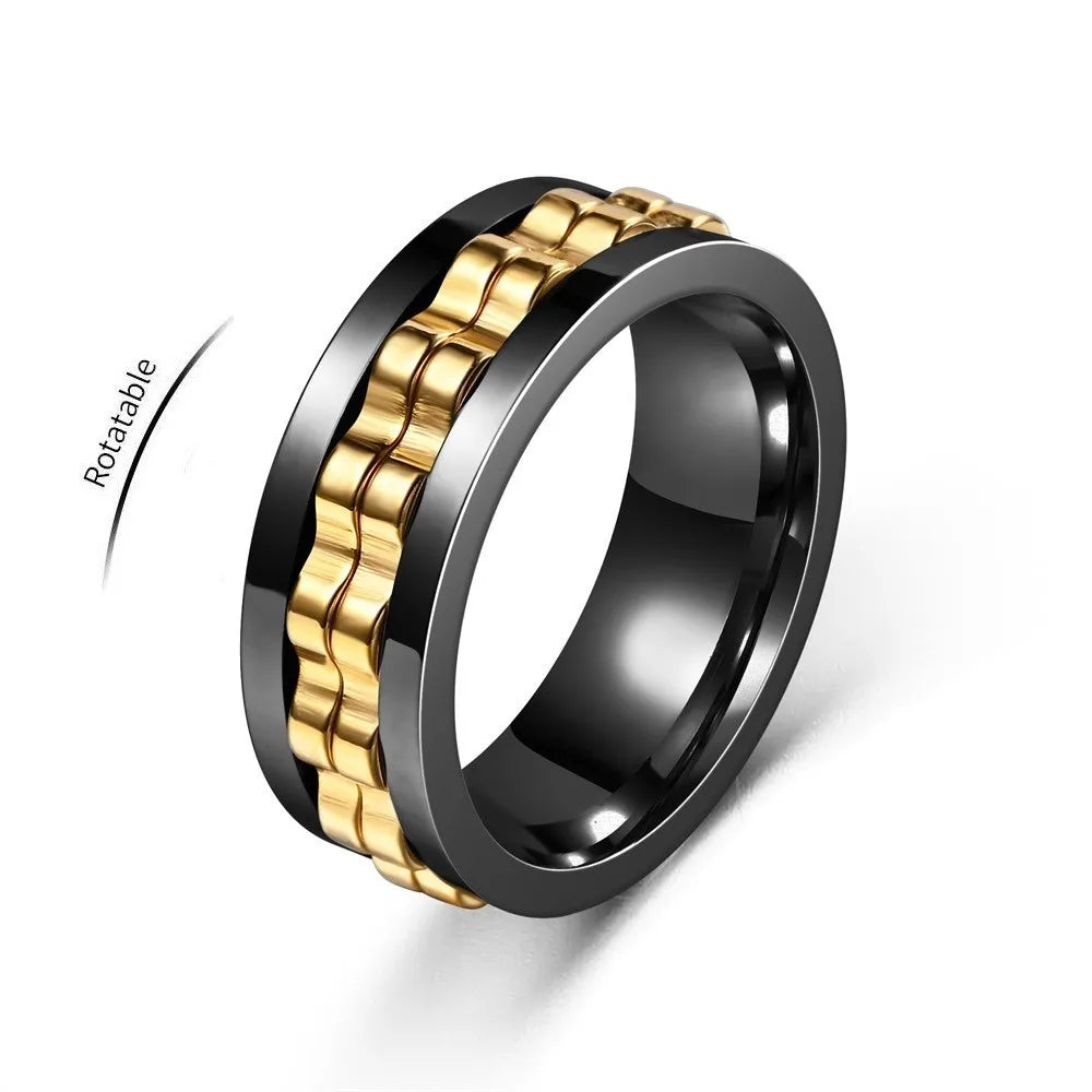 Spinning Fidget Anti Stress Stainless Steel Ring