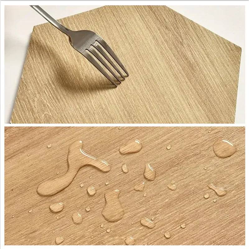 Kuusnurkse mustriga puidusüüga isekleepuvad põranda või seina plaadid – ShopPoint24 Kuusnurkse mustriga puidusüüga isekleepuvad põranda või seina plaadid