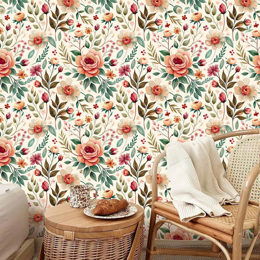 Boho stiilis  lilleline Peel and Stick tapeet