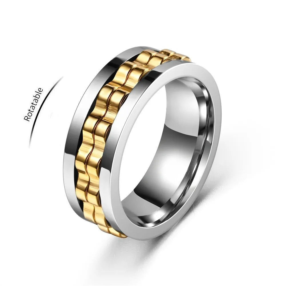 Spinning Fidget Anti Stress Stainless Steel Ring