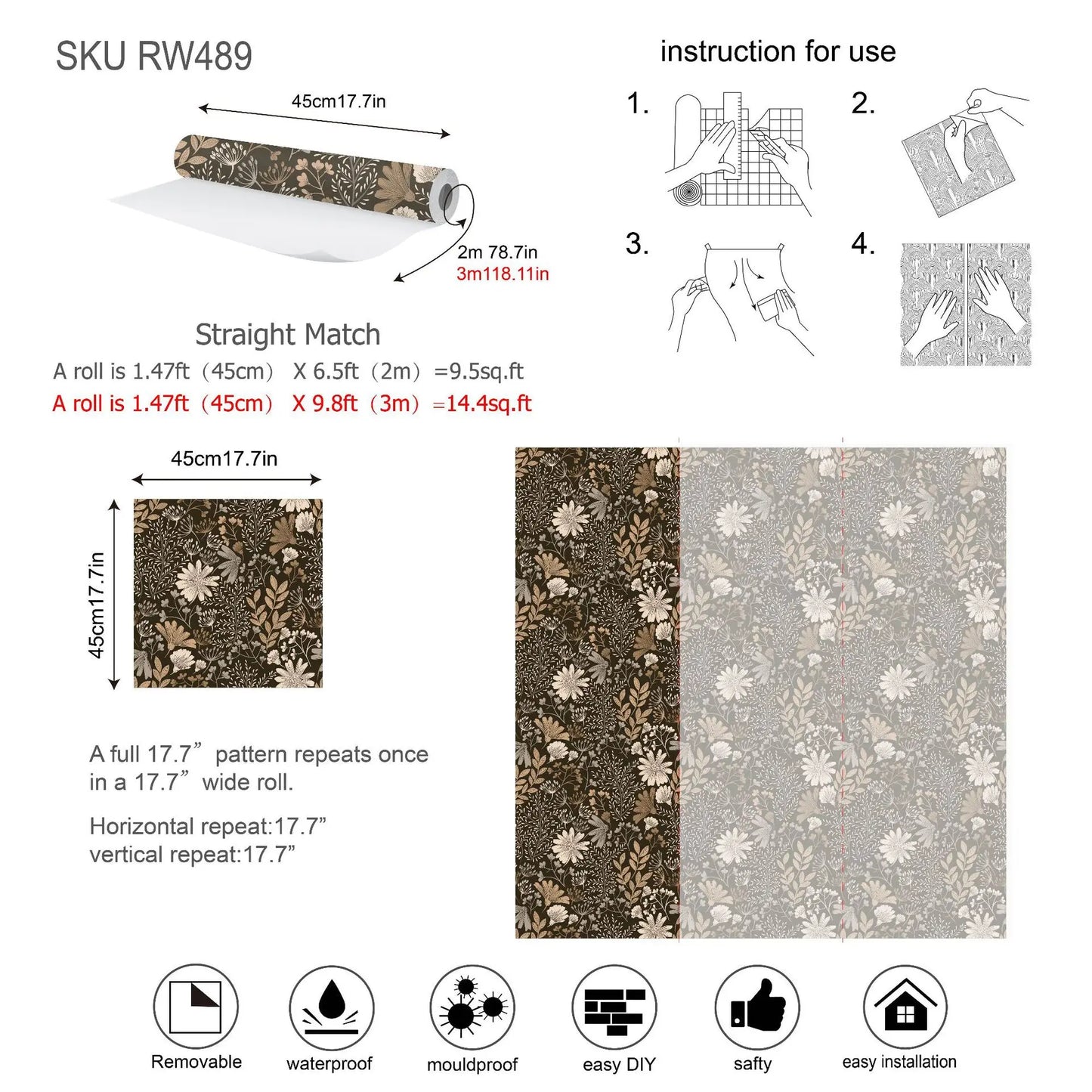 Valge lehemustriga Peel & Stick tapeet – ShopPoint24 Valge lehemustriga Peel & Stick tapeet