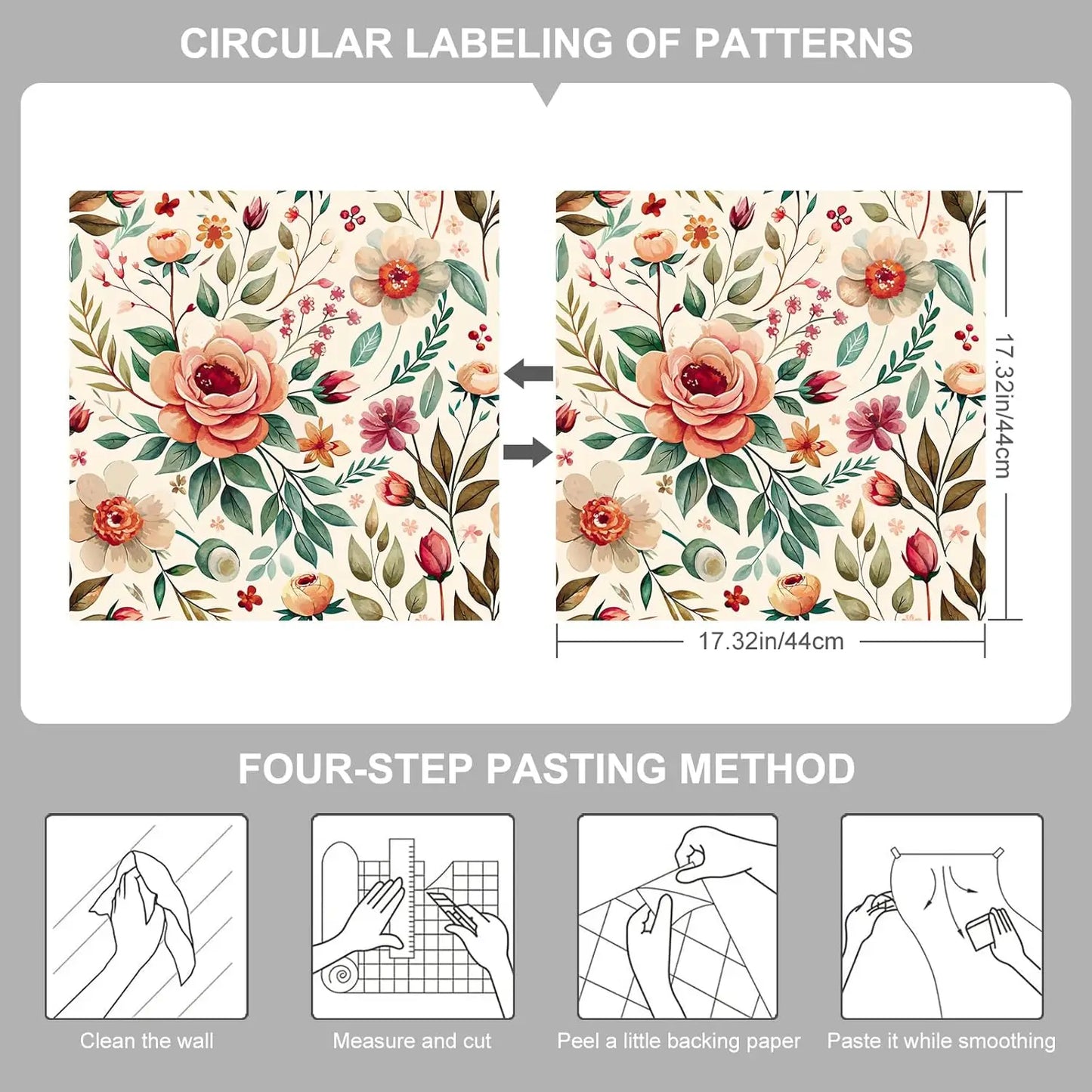 Boho stiilis  lilleline Peel and Stick tapeet – ShopPoint24 Boho stiilis  lilleline Peel and Stick tapeet