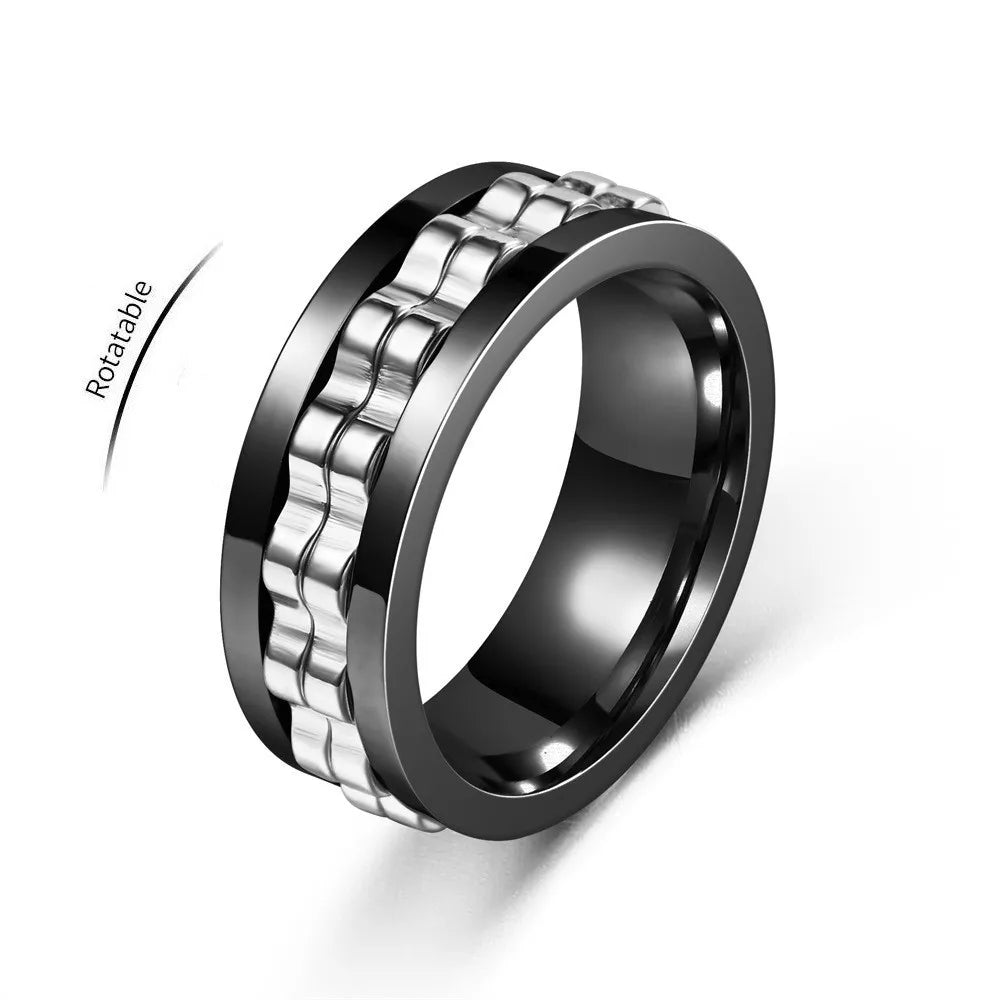 Spinning Fidget Anti Stress Stainless Steel Ring