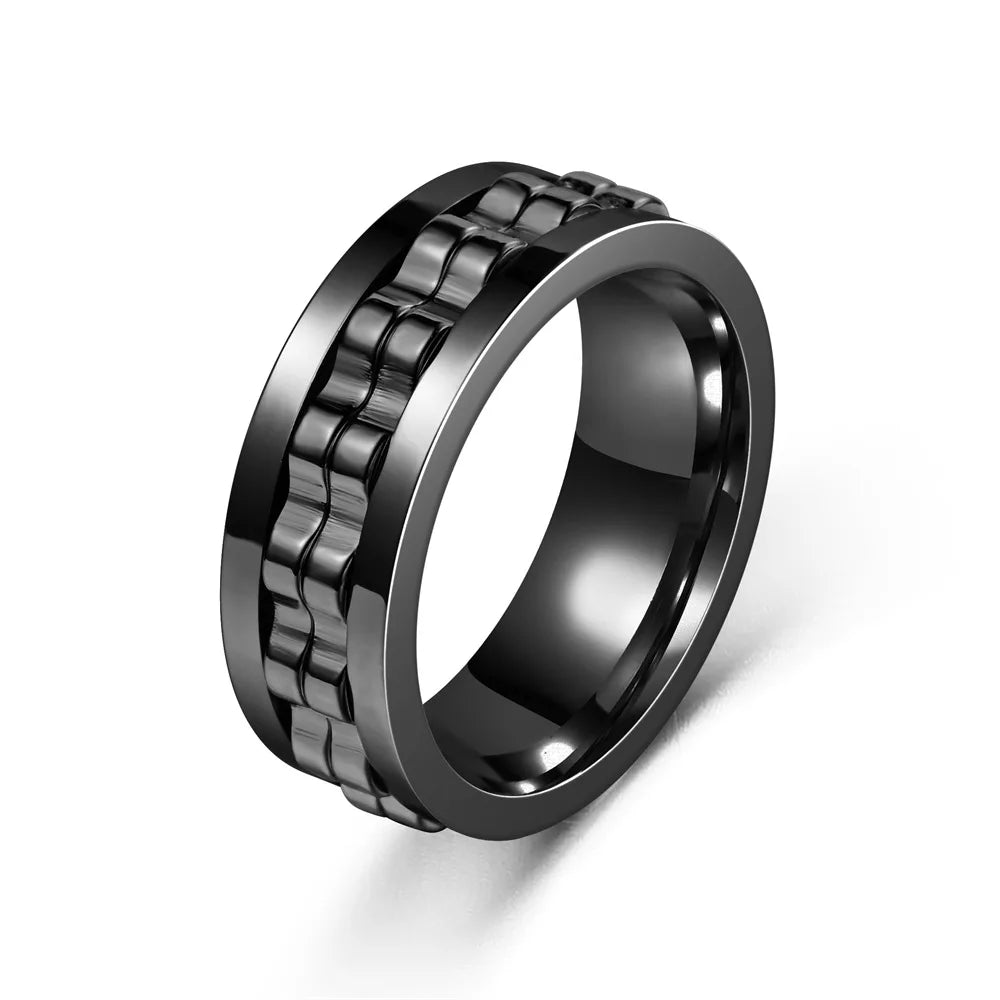 Spinning Fidget Anti Stress Stainless Steel Ring