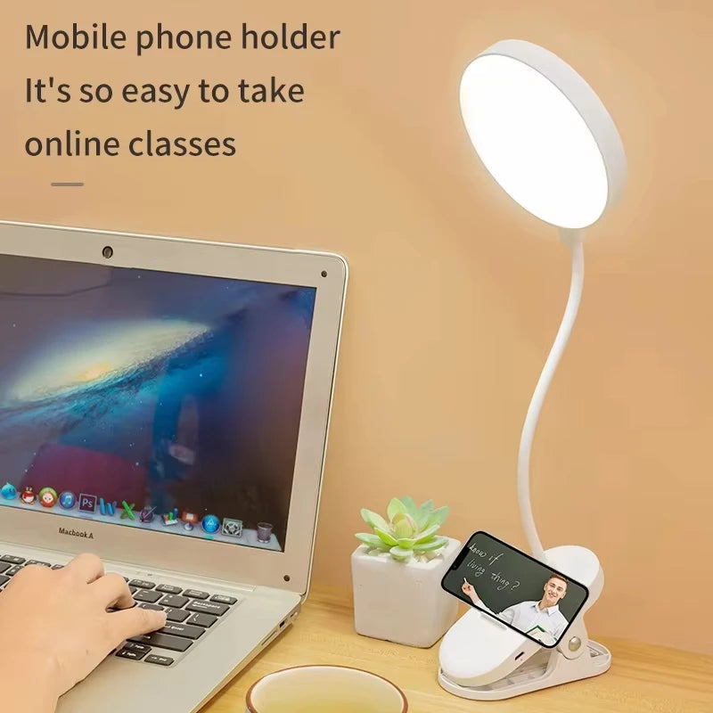 Kaasaskantav USB- ja LED-klambriga laualamp