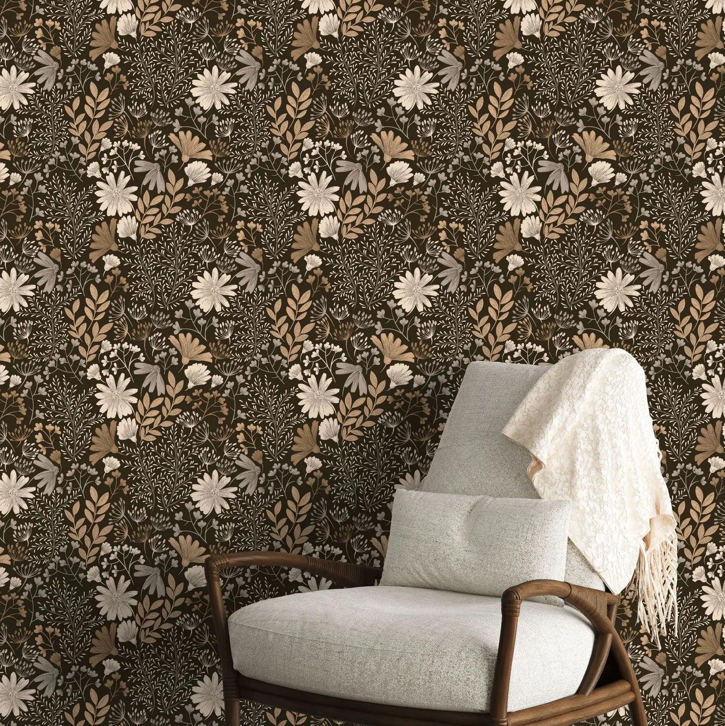 Valge lehemustriga Peel & Stick tapeet