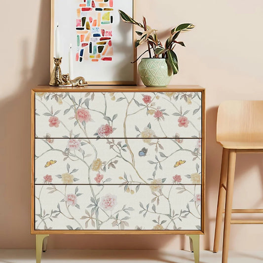 Lihtsa lillemustriga peel&stick isekleepuv ja lihtsalt eemaldatav tapeet