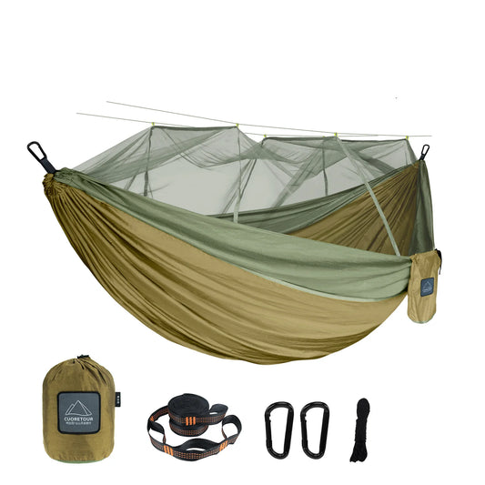 Single & Double Size Nylon Fabric Portable Hammock