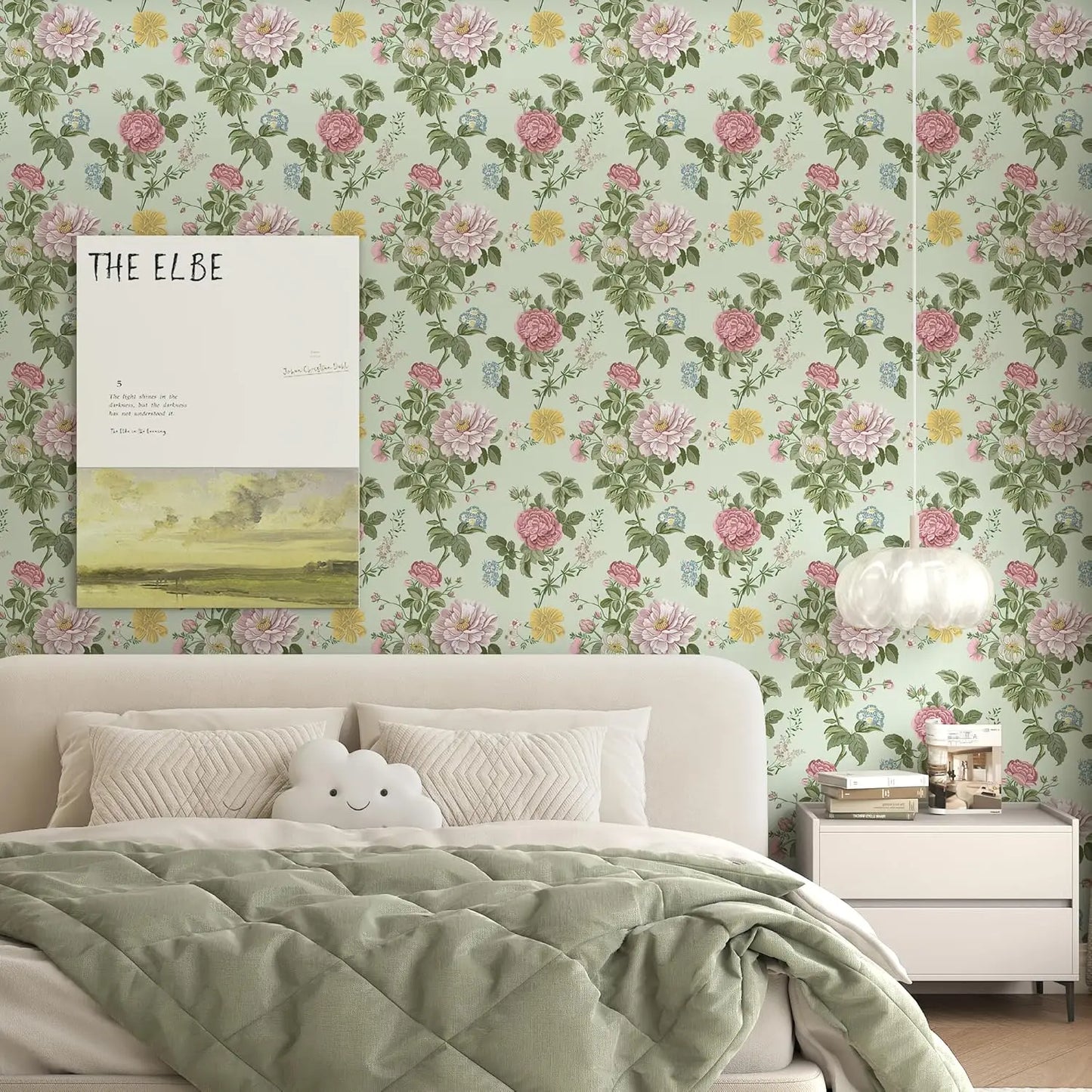 Vintage boho lilleline tapeet – isekleepuv peel &stick ja kergelt eemaldatav