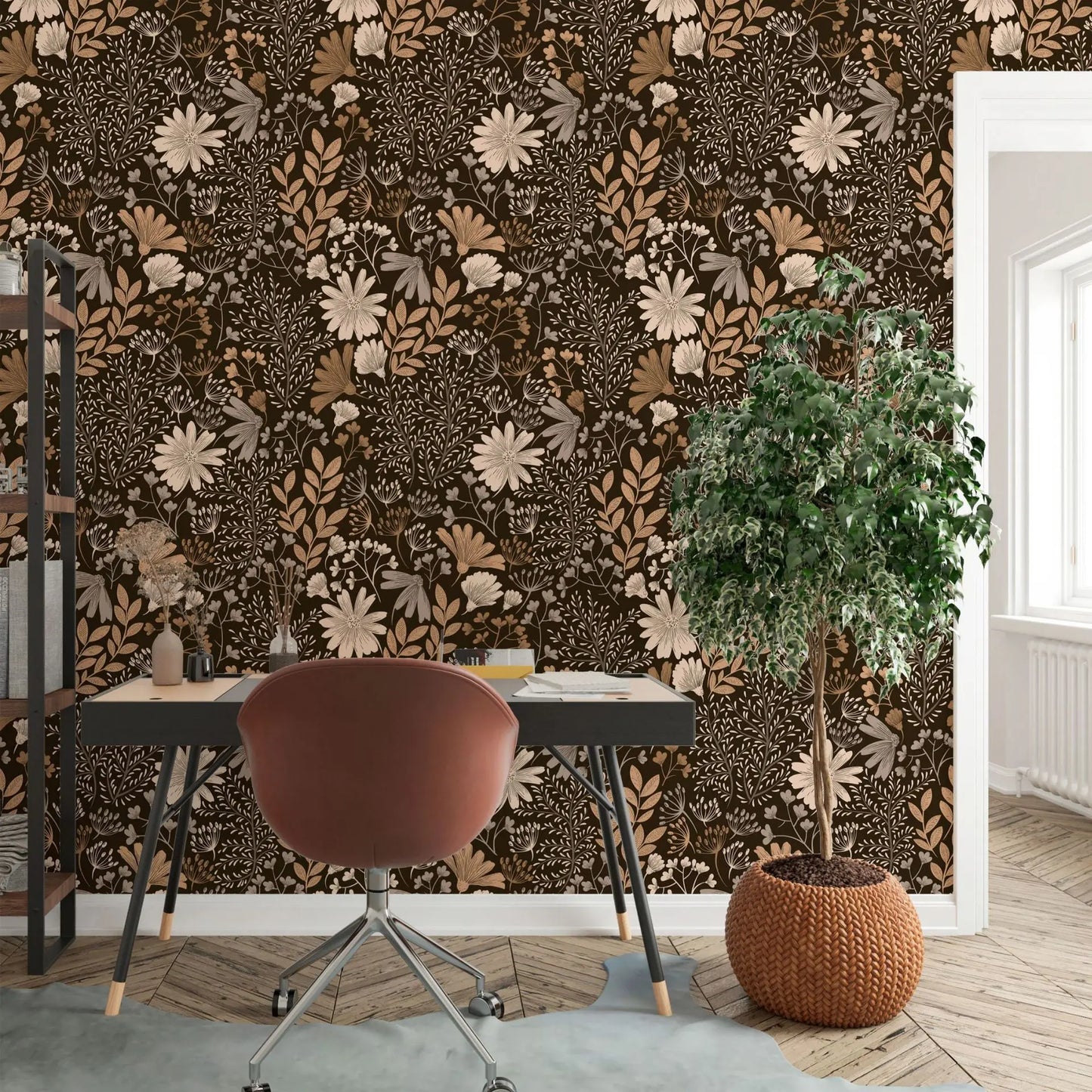 Valge lehemustriga Peel & Stick tapeet