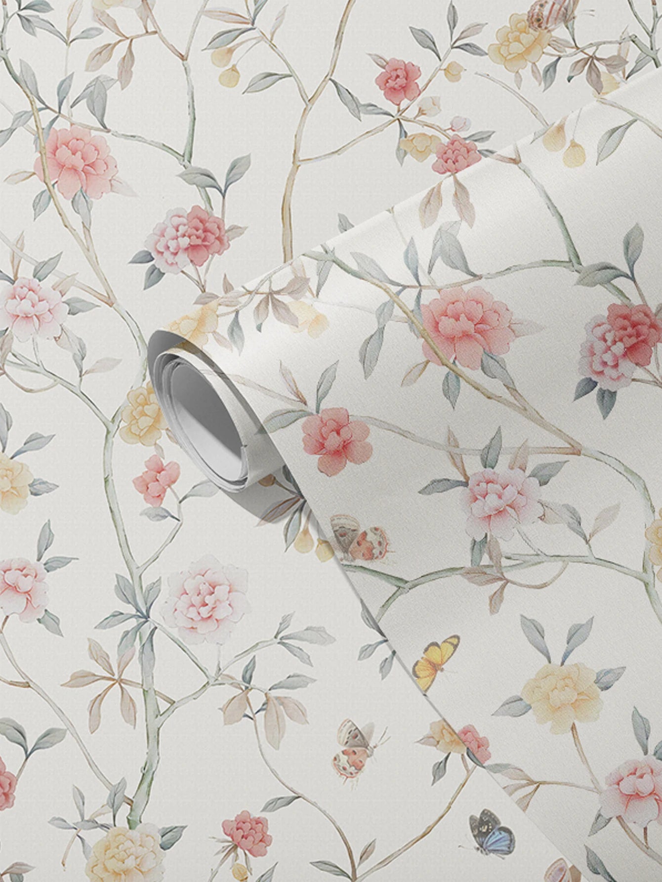 Lihtsa lillemustriga peel&stick isekleepuv ja lihtsalt eemaldatav tapeet