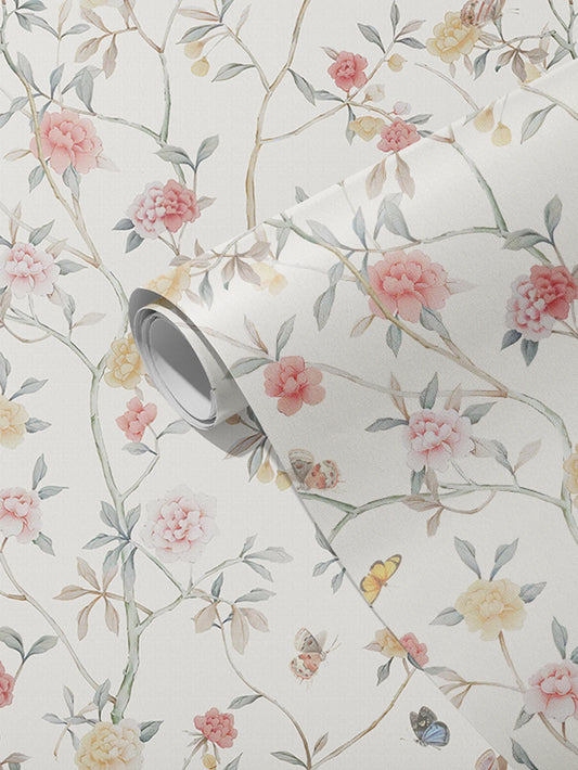 Lihtsa lillemustriga peel&stick isekleepuv ja lihtsalt eemaldatav tapeet