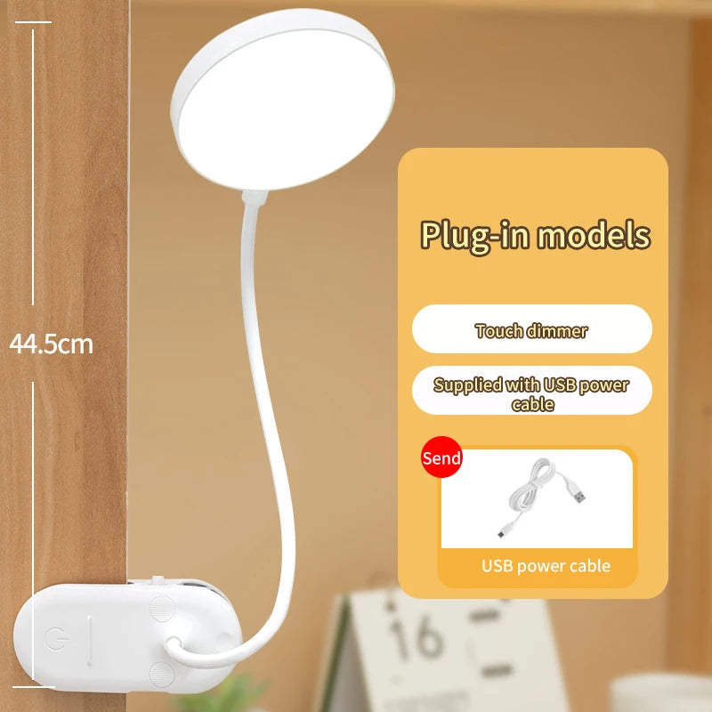 Kaasaskantav USB- ja LED-klambriga laualamp