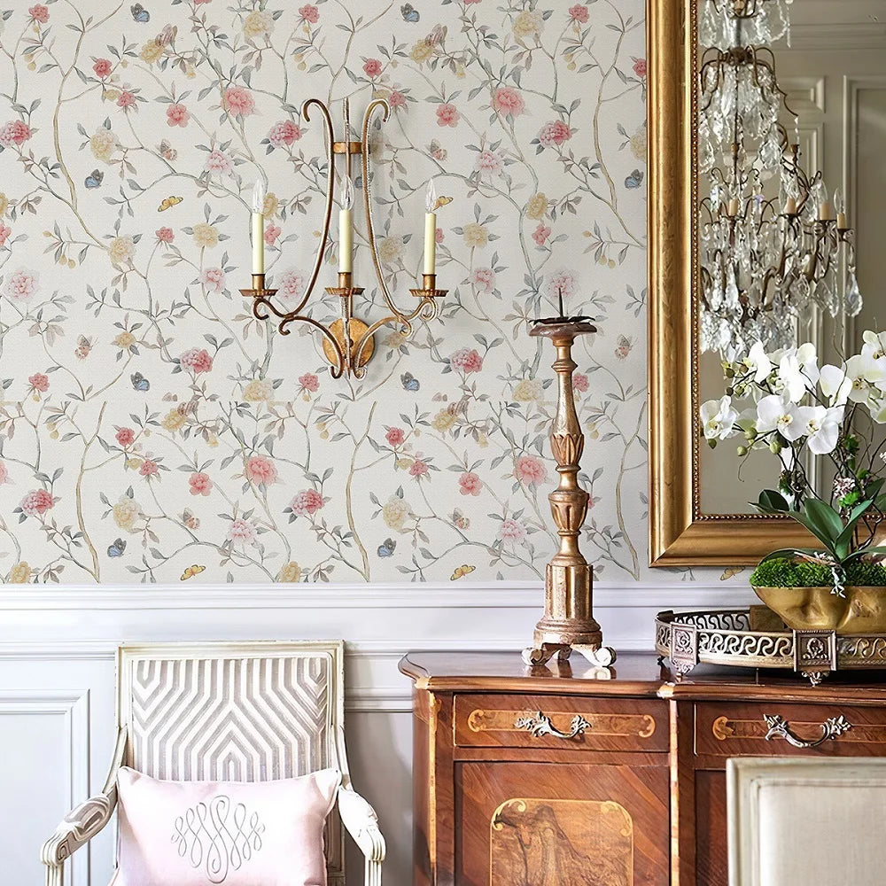 Lihtsa lillemustriga peel&stick isekleepuv ja lihtsalt eemaldatav tapeet