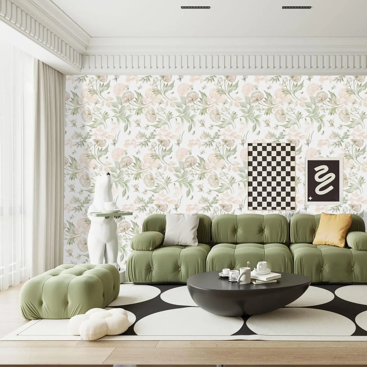 Vintage boho lilleline tapeet – isekleepuv peel &stick ja kergelt eemaldatav